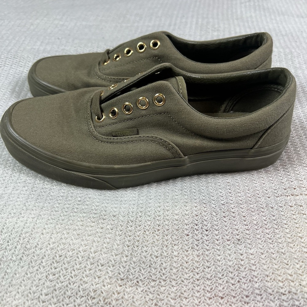 Vans‎ Era Sneakers Womens 8 Olive Green Canvas Gold Eyelets Low Top Shoes - Picture 4 of 10